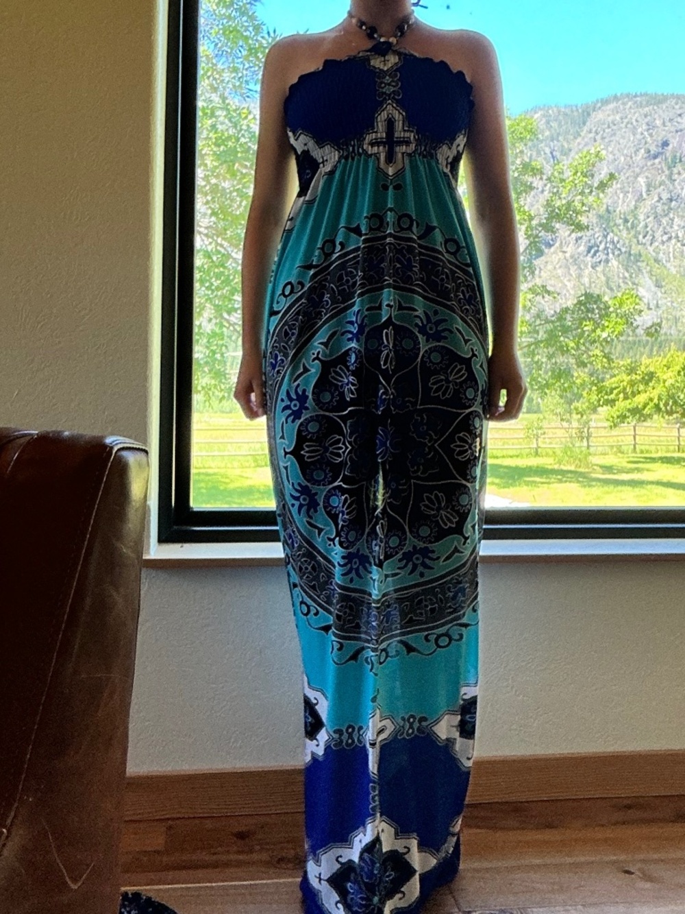 Prestige Edge Women’s Medium Halterneck Maxi Dress